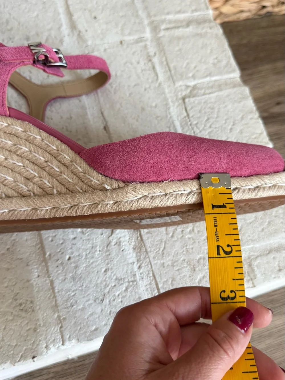 MICHAEL Michael Kors Pink Suede Espadrille Wedge Slingback Shoes Size 9.5M NWOT